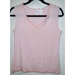 Apt 9 Womens Pink Cami/Tank Top Blouse Pink  Lace-Trimmed Medium